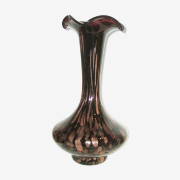 Aventurine glass inclusion vase