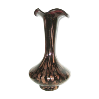 Aventurine glass inclusion vase