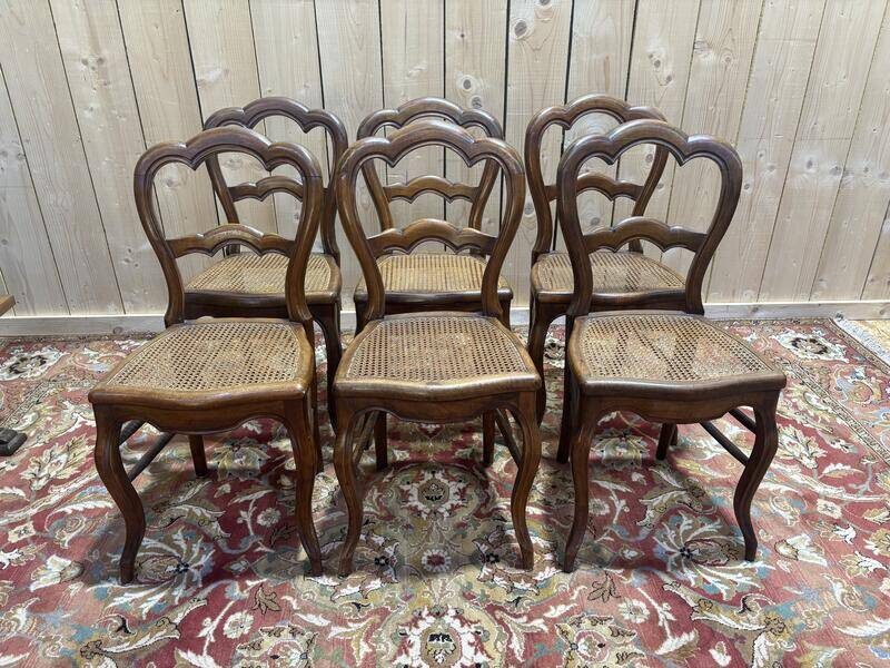 Série de 6 chaises Louis Philippe Cannées