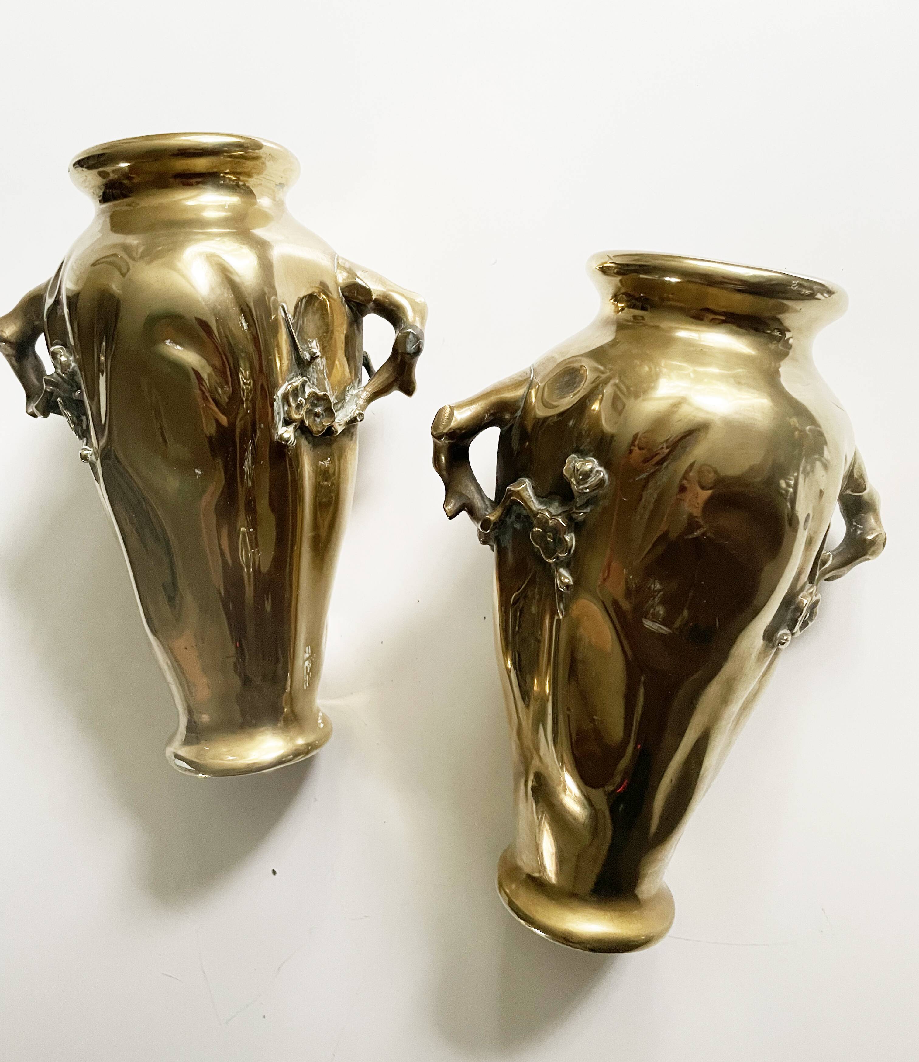 Pair of gilt bronze vases