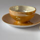 Set of 3 iridescent fine porcelain coffee cups