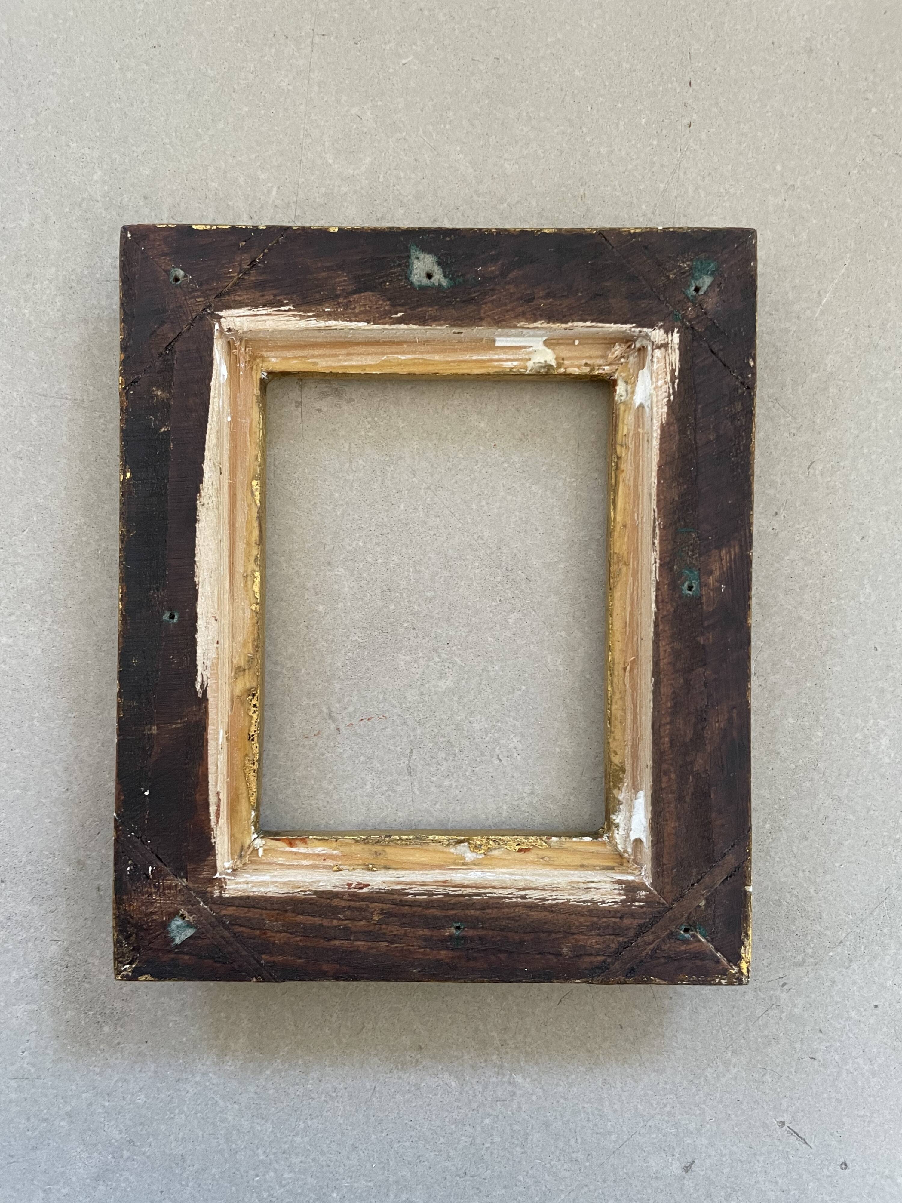 Small golden frame with old keys 10x12cm
