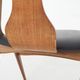 Chaise en teck et vinyle « cowhorn » par AWA, Pays-Bas années 1950