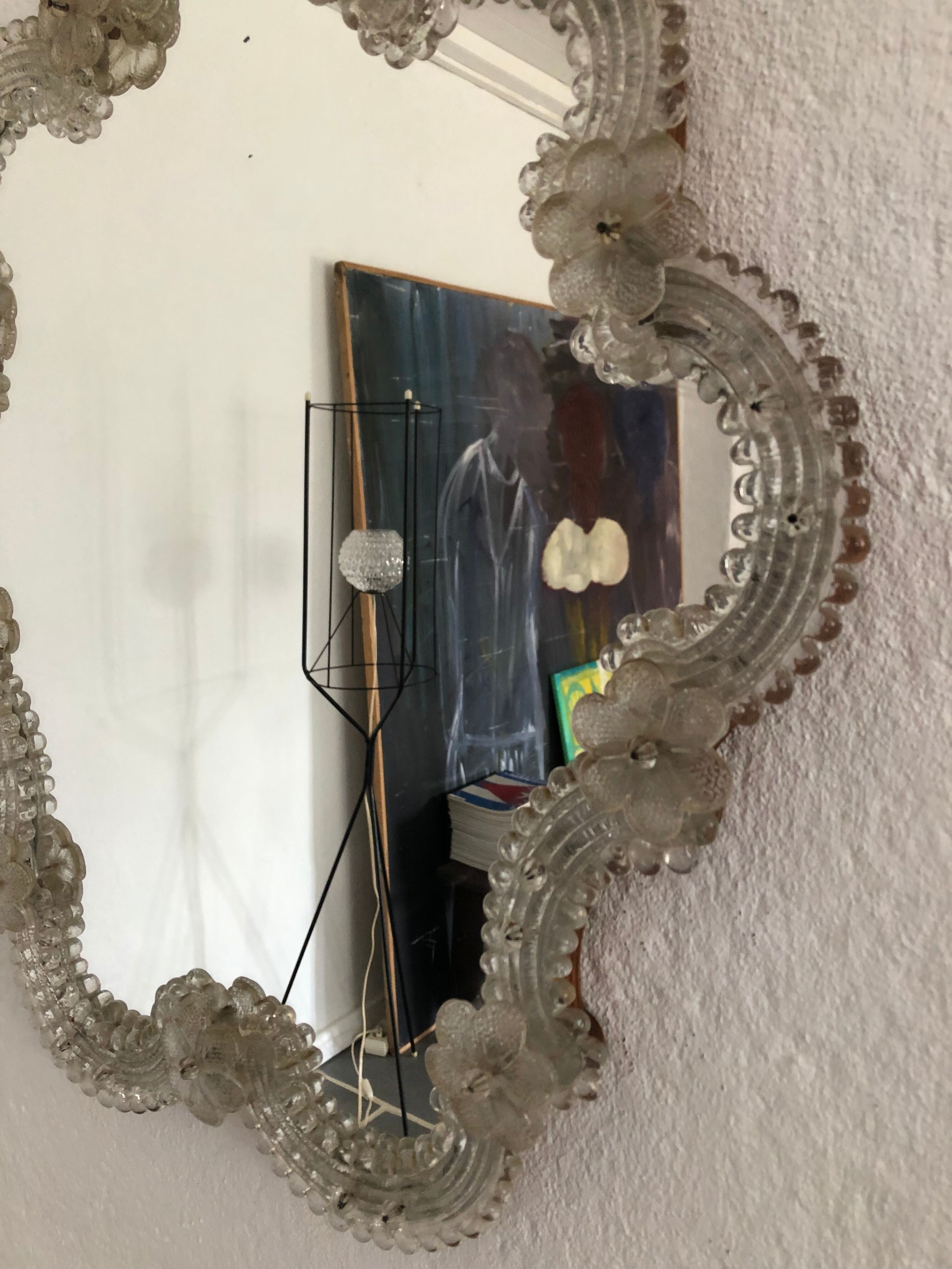 Venetian mirror with glass frieze in the early 20th