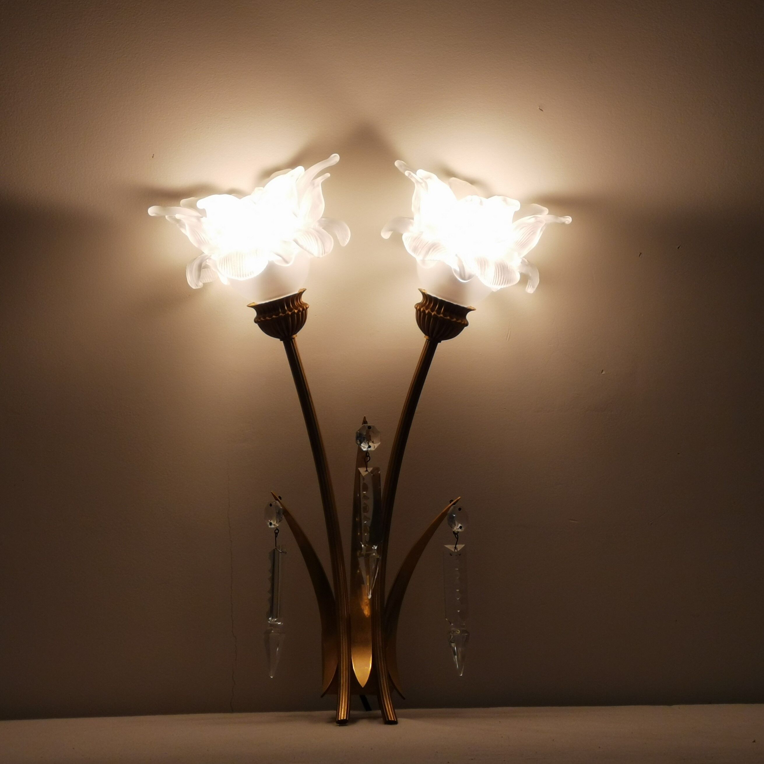 Double bronze sconce