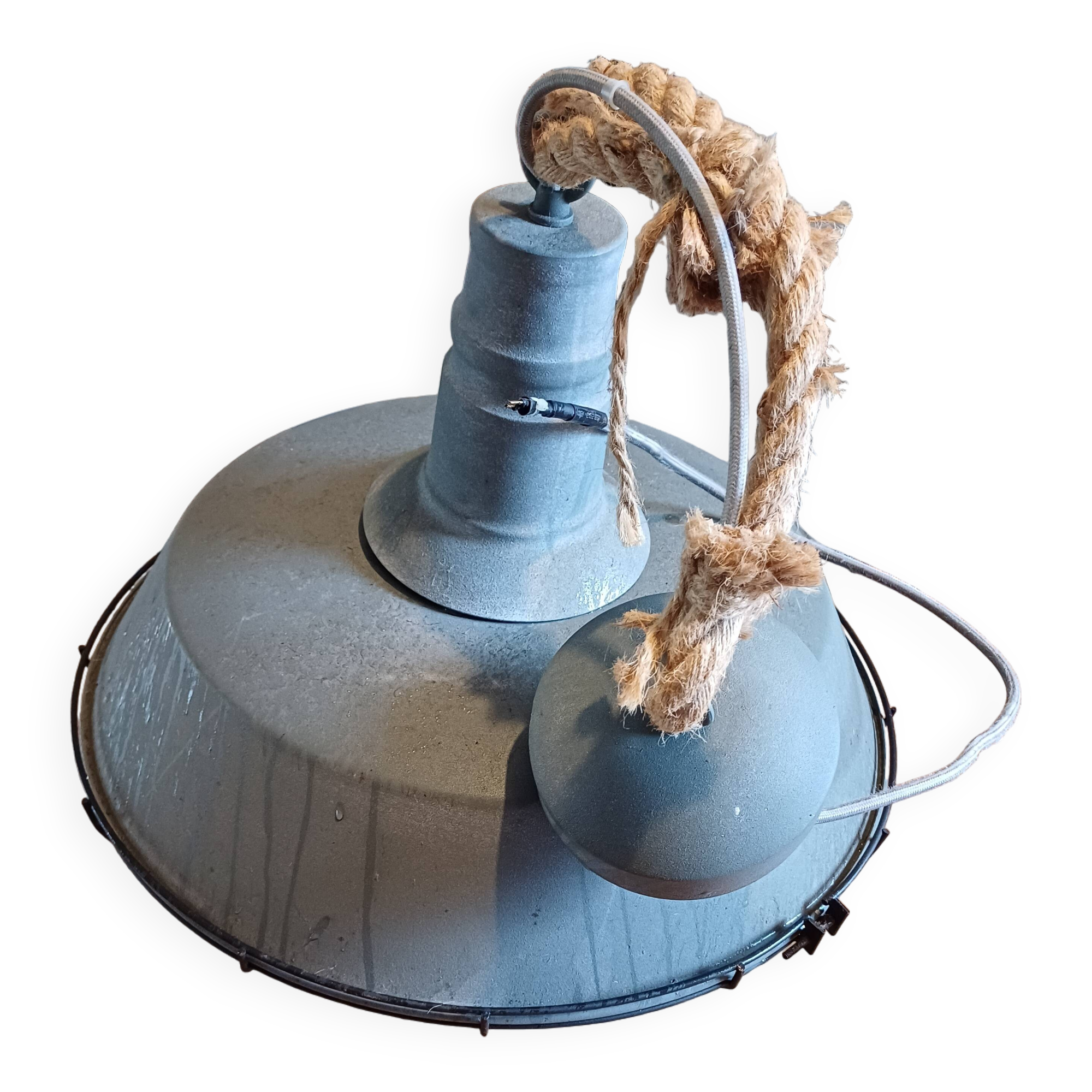 Grey metal industrial lamp