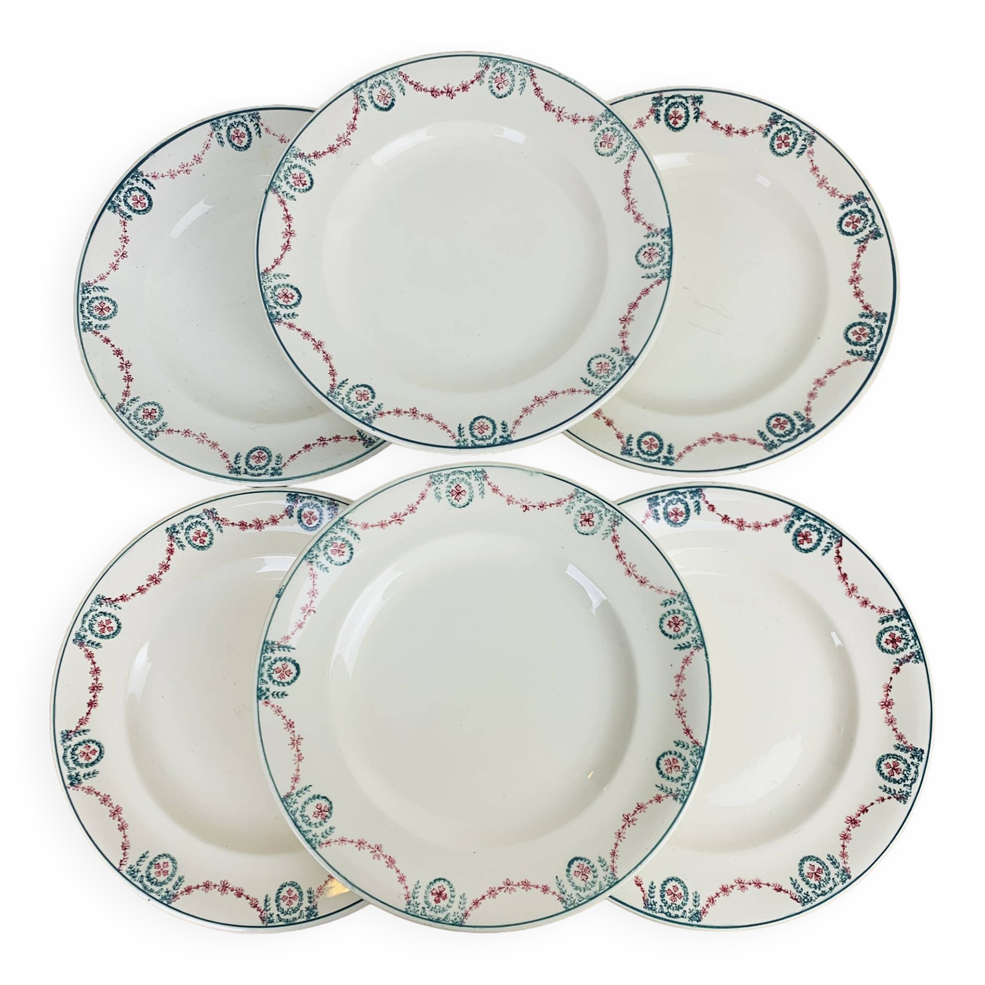 6 iron earth flat plates from Longwy