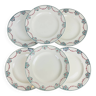 6 assiettes plates terre de fer de Longwy