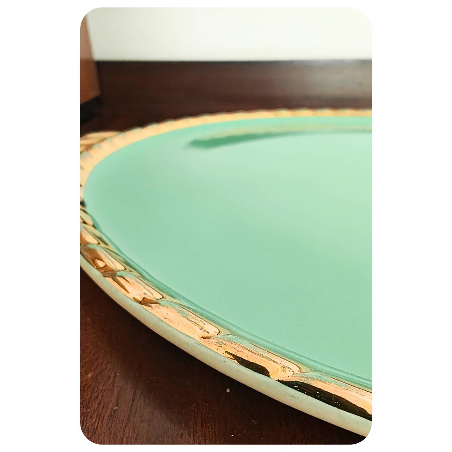 Plat à gâteau en faïence vintage salins france