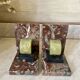 pair of marble and onyx Art Deco bookends