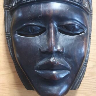 African ceremonial mask in handmade ebony wood