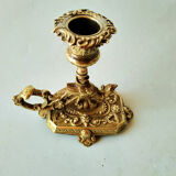 Bronze cellar rat candlestick