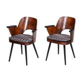 Set of Mid-Century Armchairs in Beech attributed to Oswald Heardtl, 1950s