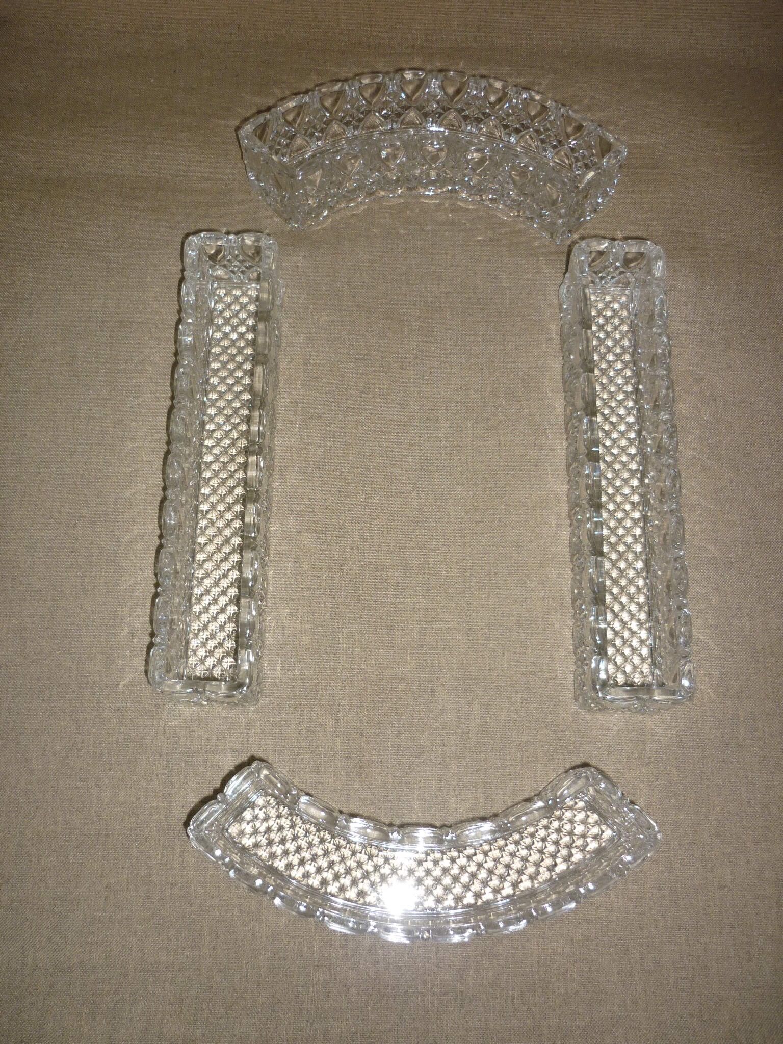 Antique crystal runner or centerpiece