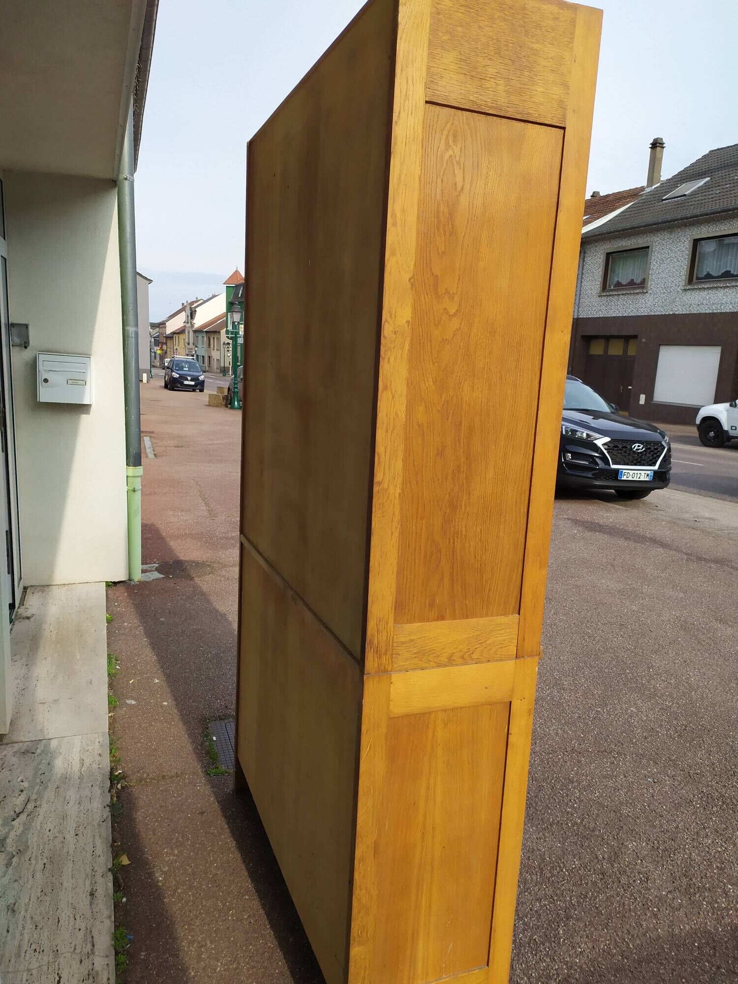Large Wardrobe Secretary Curtains Wood Storage Vintage Year 50 60