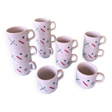 Set of 12 Postmodern Memphis cups by Royal Mosa Maastricht, The Netherlands
