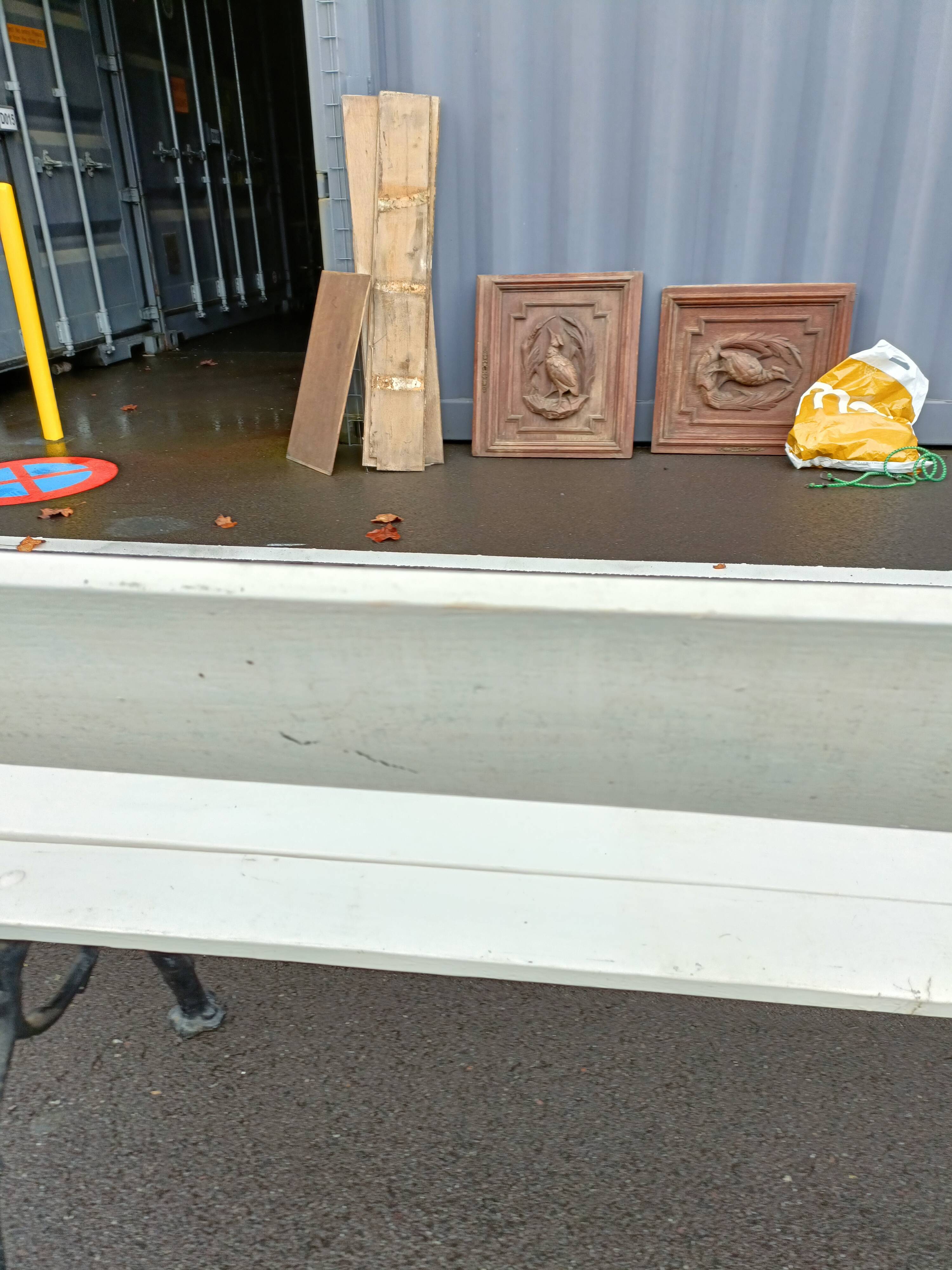 Garden bench old cast iron feet