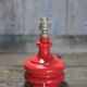 Vintage red glass lamp, table lamp, bedside lamp.