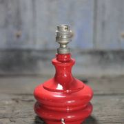 Vintage red glass lamp, table lamp, bedside lamp.