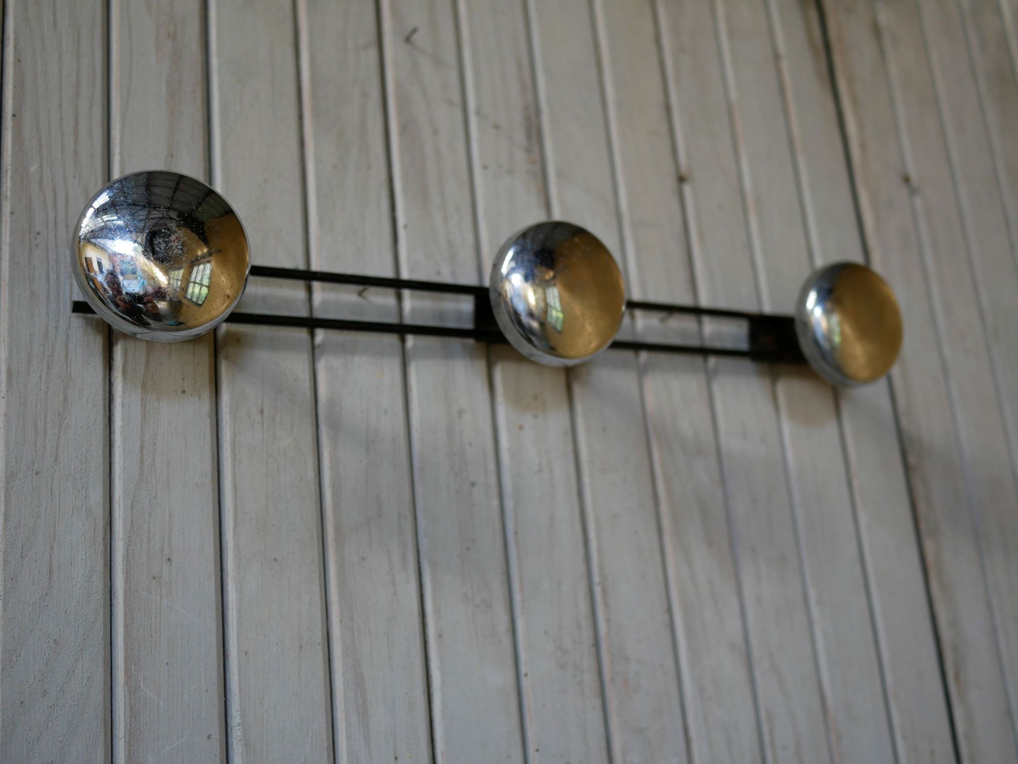 Coat rack wall vintage metal three hooks
