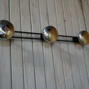 Coat rack wall vintage metal three hooks