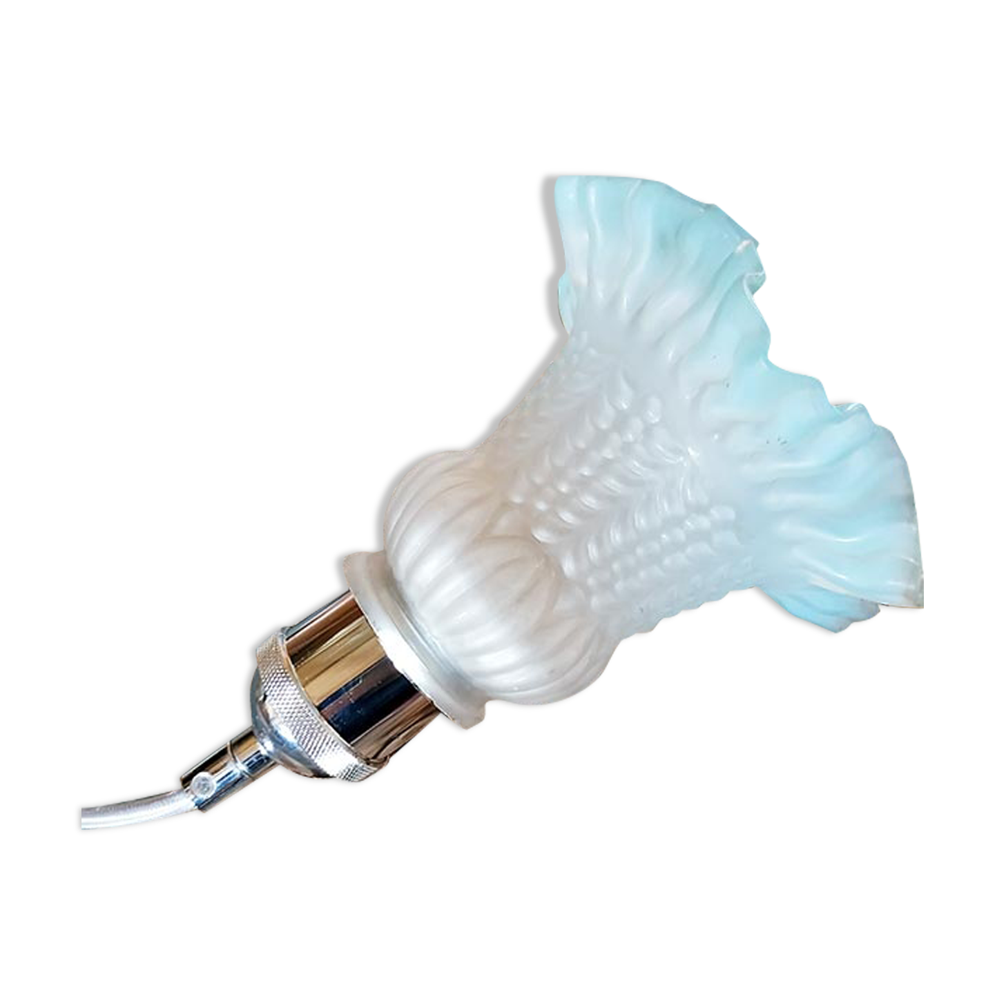 Suspension opaline tulip blue lace