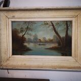 Table boat on a pond