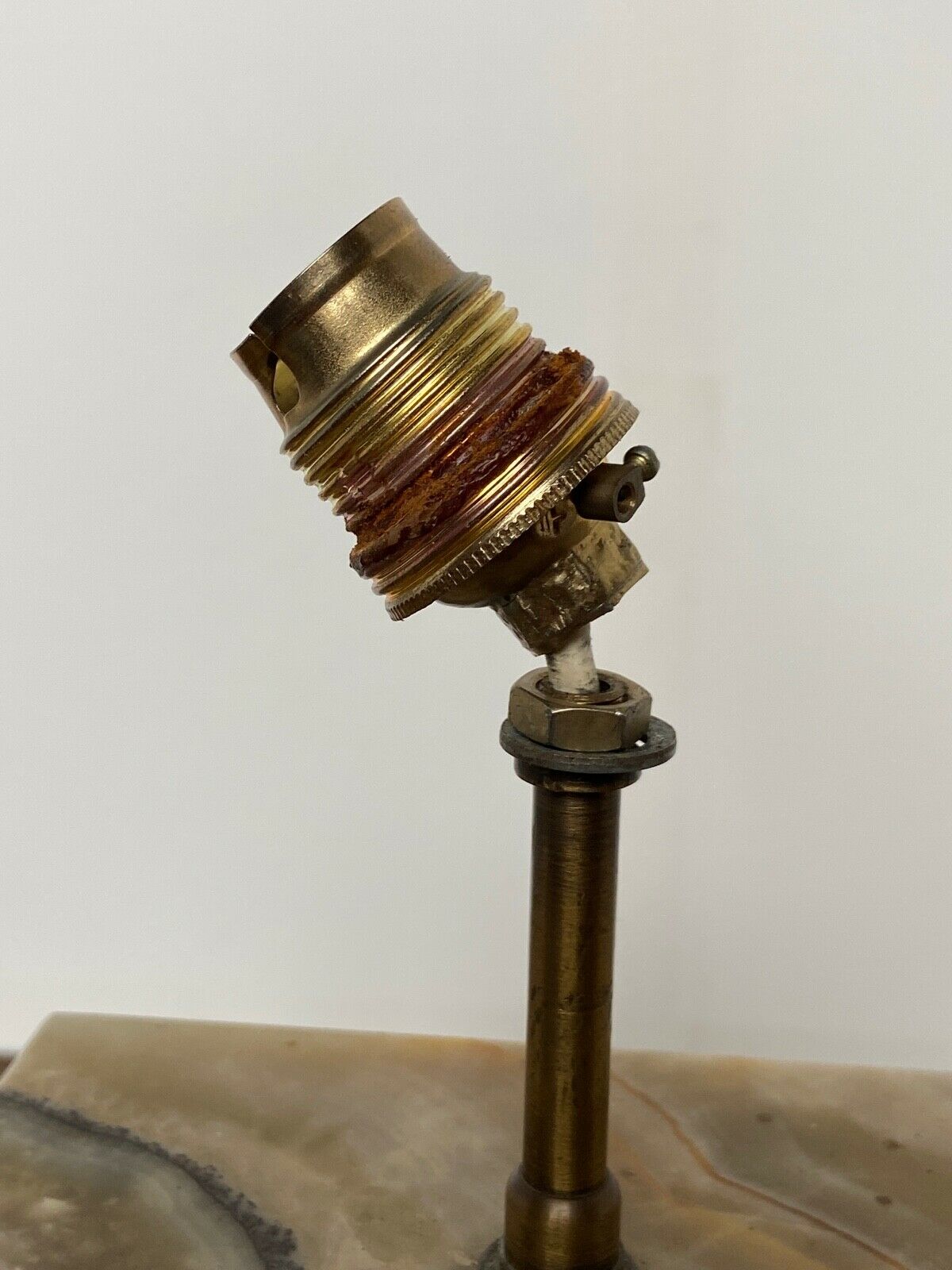 LAMP 1970 ON ONYX FOOT DESIGN FRENCH WORK MARMARA