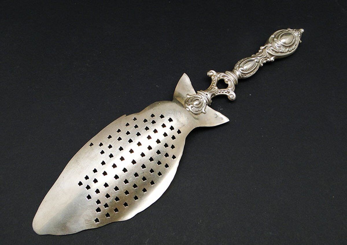 Polish brass fish figurative spoon by SW Warsaw, 1900s