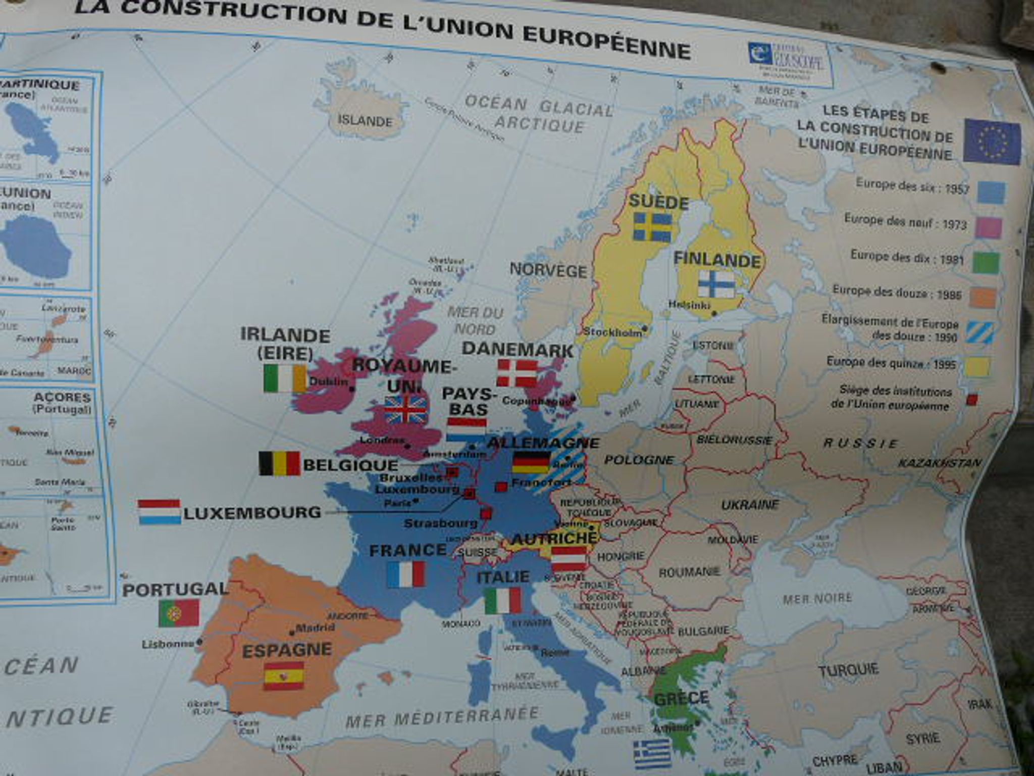 Carte scolaire poster vintage Europe édition Eduscope MDI affiche ancienne