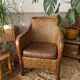 Fauteuil en rotin tressé vintage