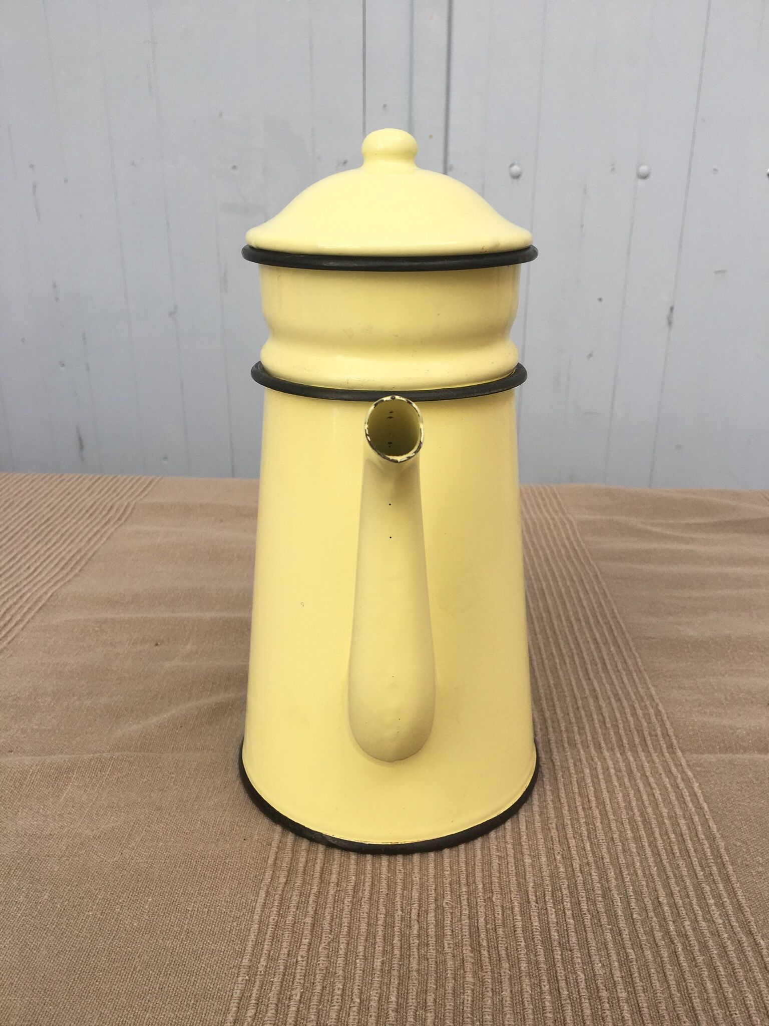 Enamelled sheet metal coffee maker in the year 60