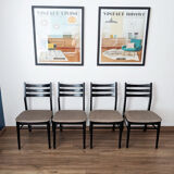 Lot de 4 chaises vintage des années 60