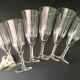 6 chiseled glass champagne flutes