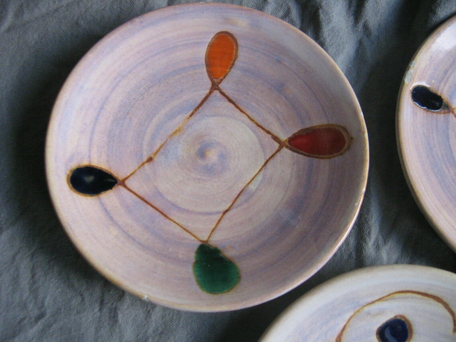 Lot of 3 faetic cups by Vallauris Marie Christine Treinen