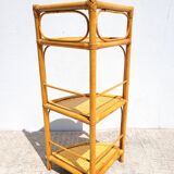 Rattan corner shelf