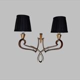Genet and Michon pair of art deco wall sconces, bronze