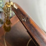 Miroir en bois et plâtre, décor fleuri, Art Déco