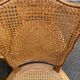 4 Louis XV dining chairs in light solid oak with caning.