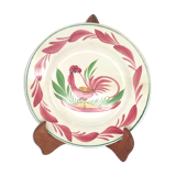 Assiette plate ancienne coq faïence digoin sarreguemines céramique française XXe