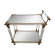 Modern mid-century bar cart in lucite, bronze, and glass, 1970s