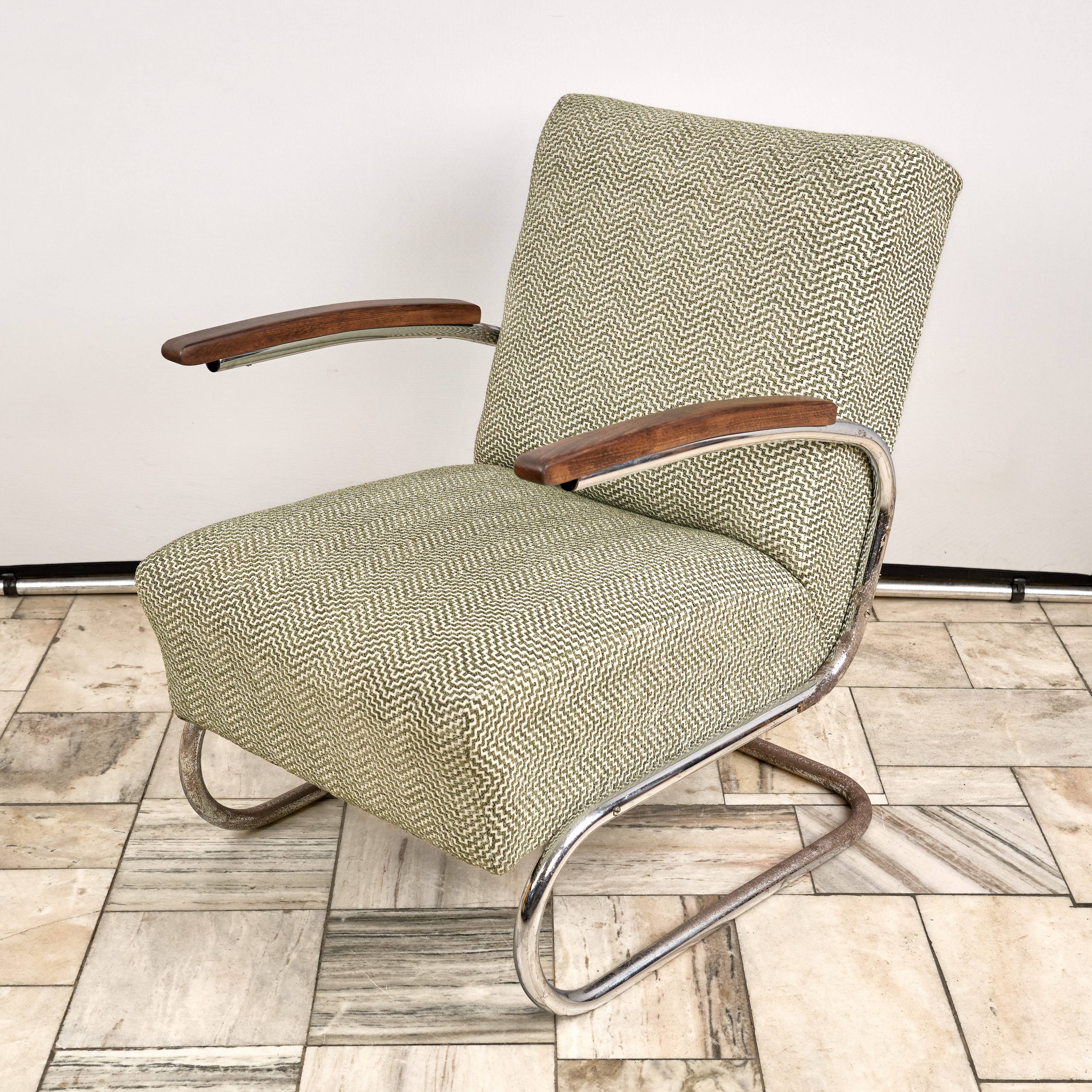 Cantilever Bauhaus Armchair S-411, Thonet, 1930s, Czechoslovakia
