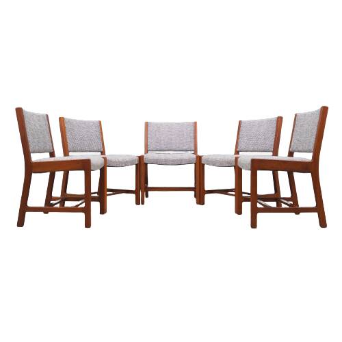 Set of five teak chairs, Danish design, 1970s, production: Denmark