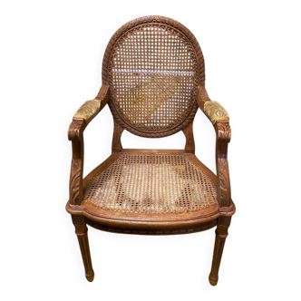Louis 16 style cane child's armchair