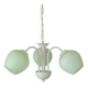 Vintage Elegant Pendant Lamp, Shabby Chic White Chandelier, Mint Green