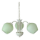 Vintage Elegant Pendant Lamp, Shabby Chic White Chandelier, Mint Green