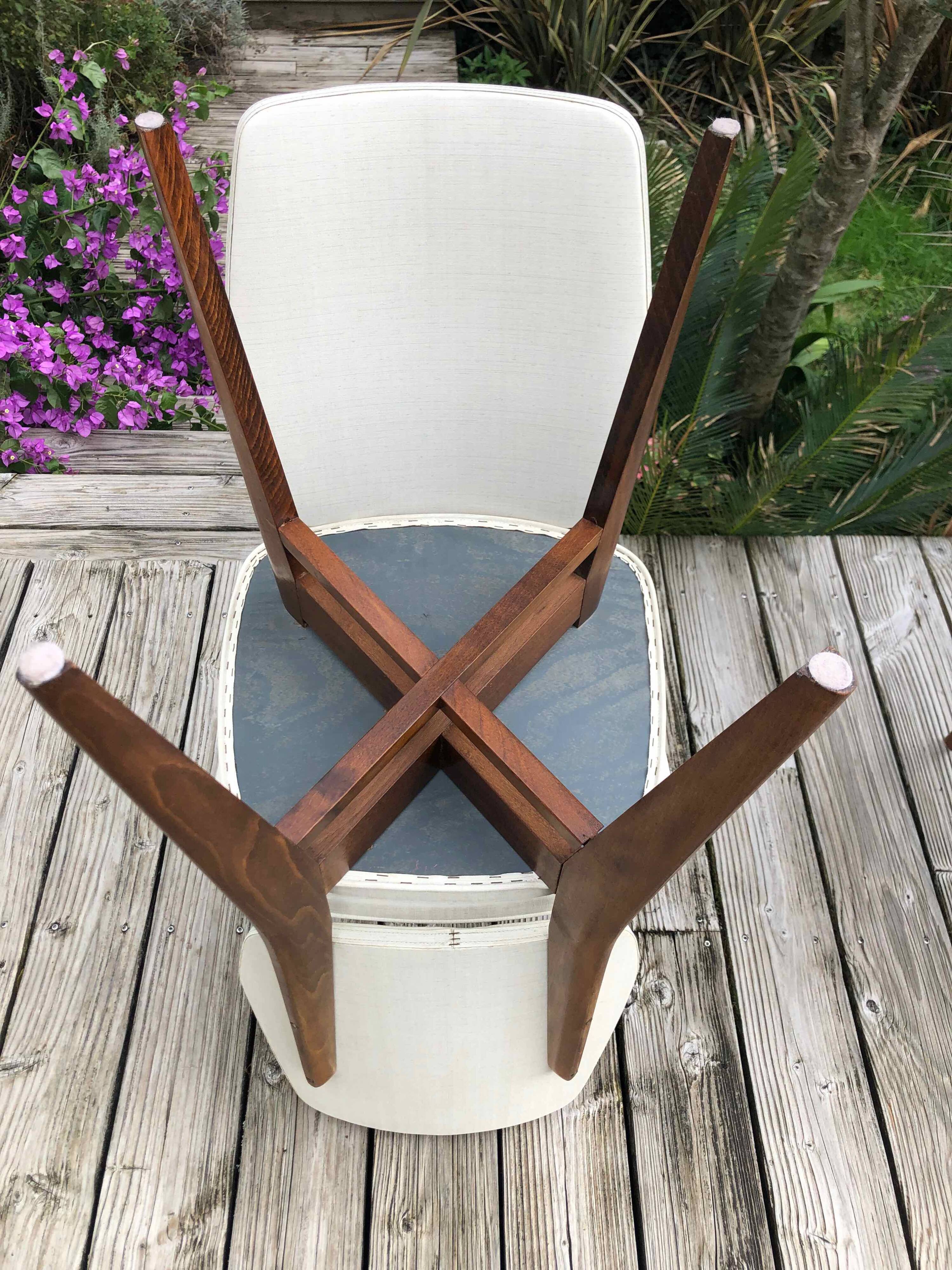 4 chaises en teck design 1960