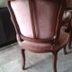 Paire fauteuils style Louis XV velours rose