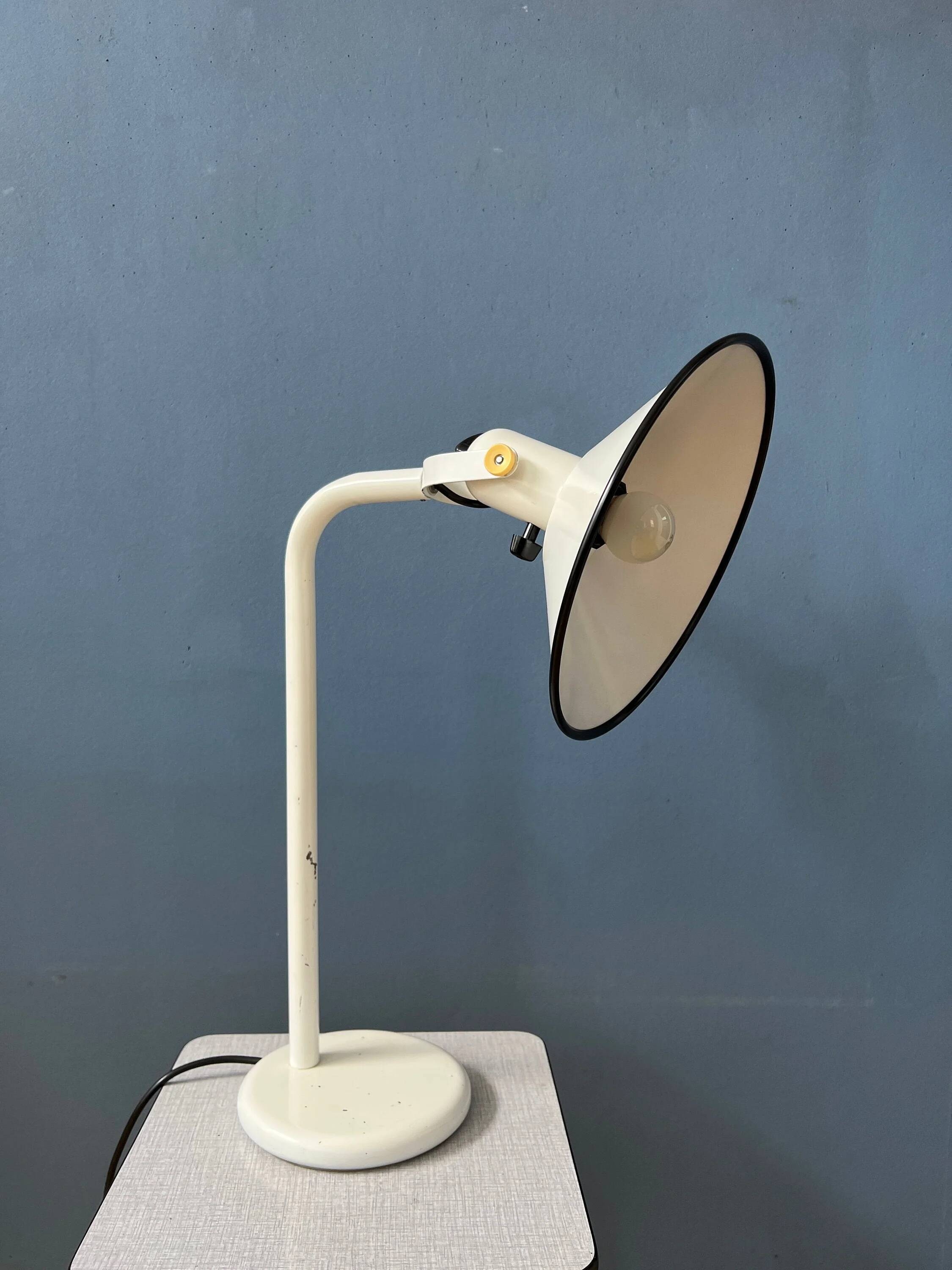 Anvia white desk lamp - mid-century table lamp - vintage desk lamp