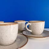 Speckled beige cup and saucer coffee set